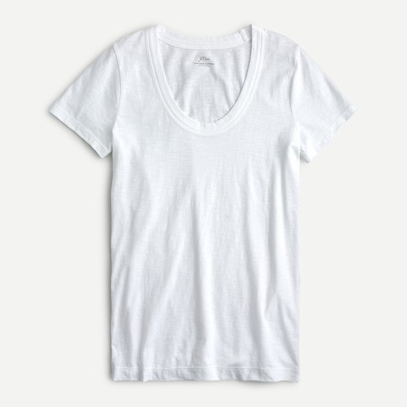 J-Crew White T-Shirts - VIntage Scoop neck - Picture 1 of 2